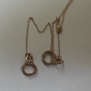Gold Tone Handcuff Lasso Necklace